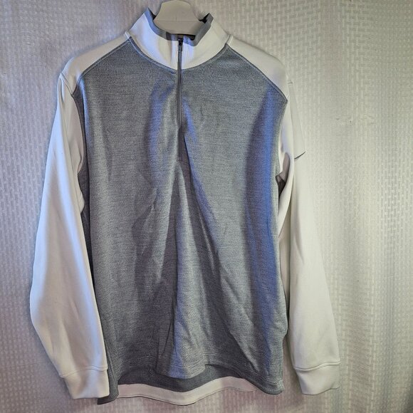 Nike Golf Dri-Fit Tour Performance Long Sleeve Pullover Size L White/Gray - Picture 1 of 5
